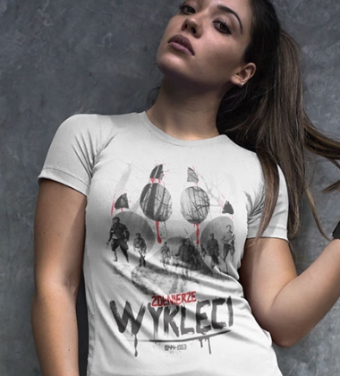 Koszulka damska termoaktywna ŻOŁNIERZE WYKLĘCI BIAŁA